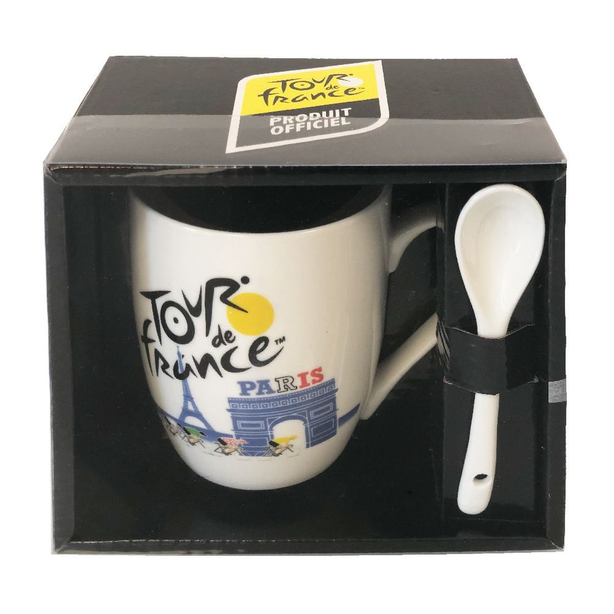 Tour de France ceramic mug with its spoon