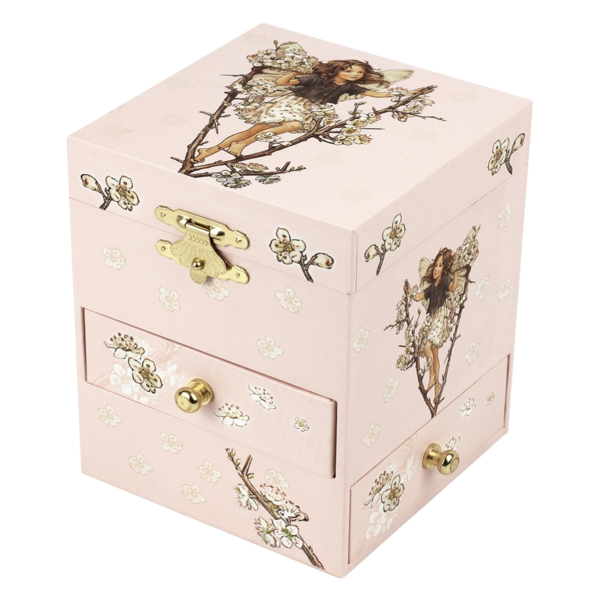 Musical cherry blossom phosphorescent jewelry box