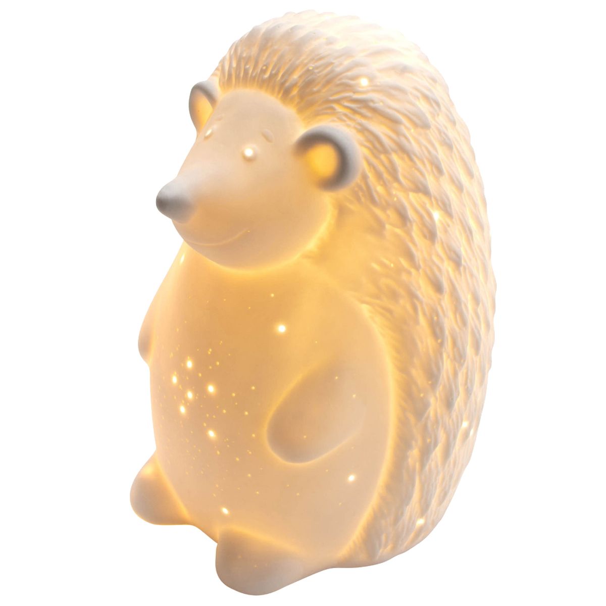 Hedgehog table lamp in porcelain
