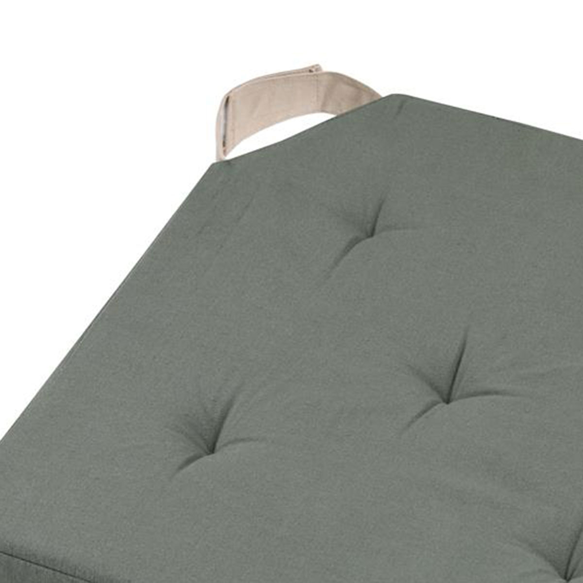 Reversible chair cushion 38 x 38 cm - Blue-green and linen