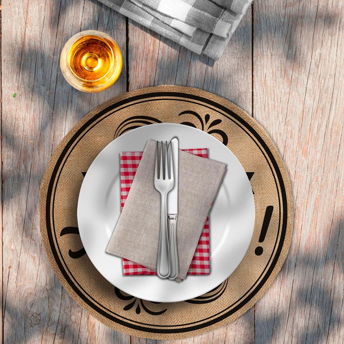 Burlap round table set - Appetit