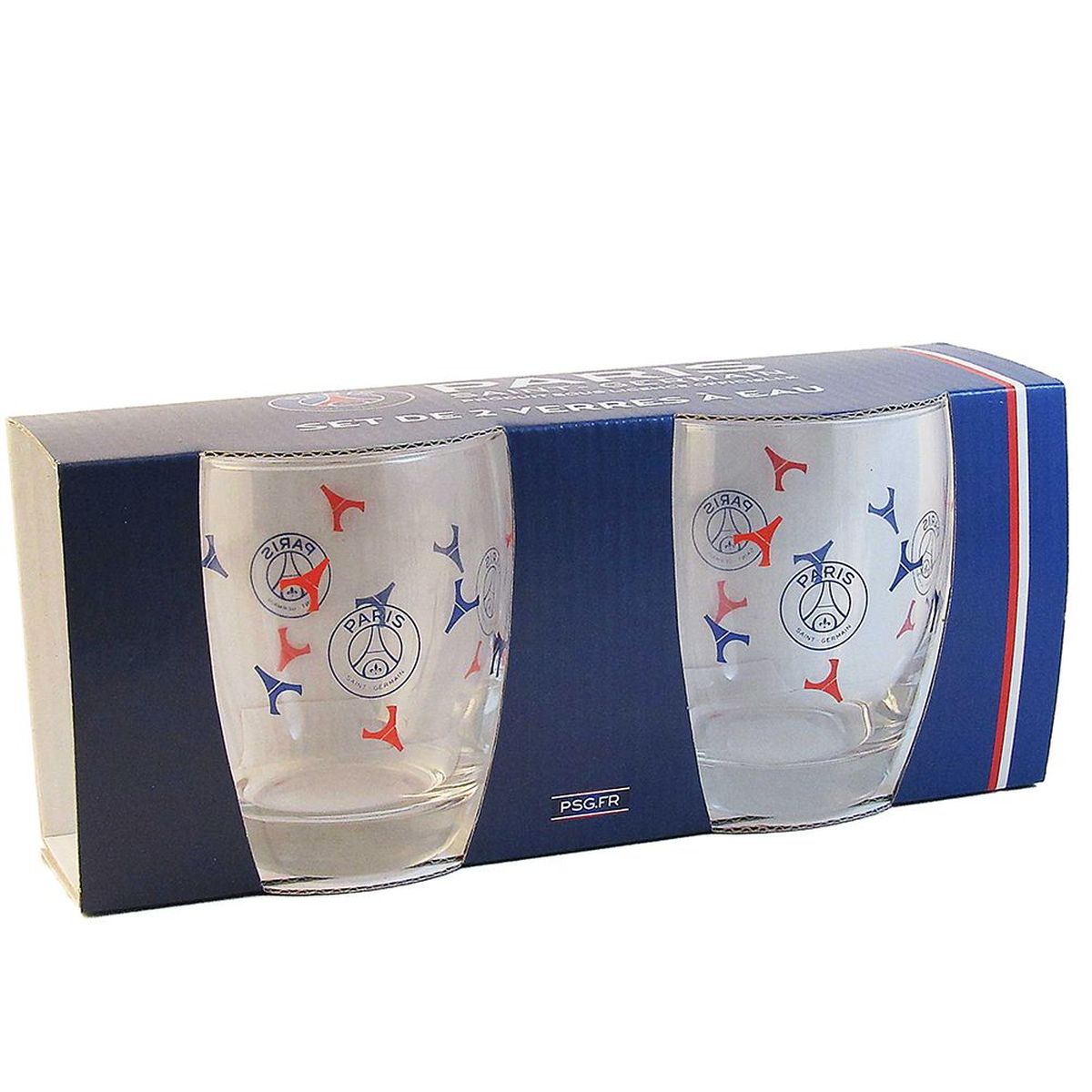 Set of 2 PSG Paris Saint Germain water glasses