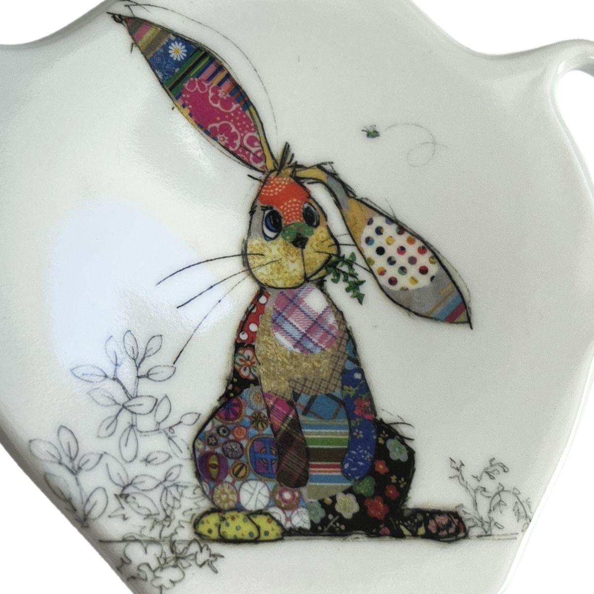 Jane Crowther Bug Art Ziggy Rabbit saucer for tea bag