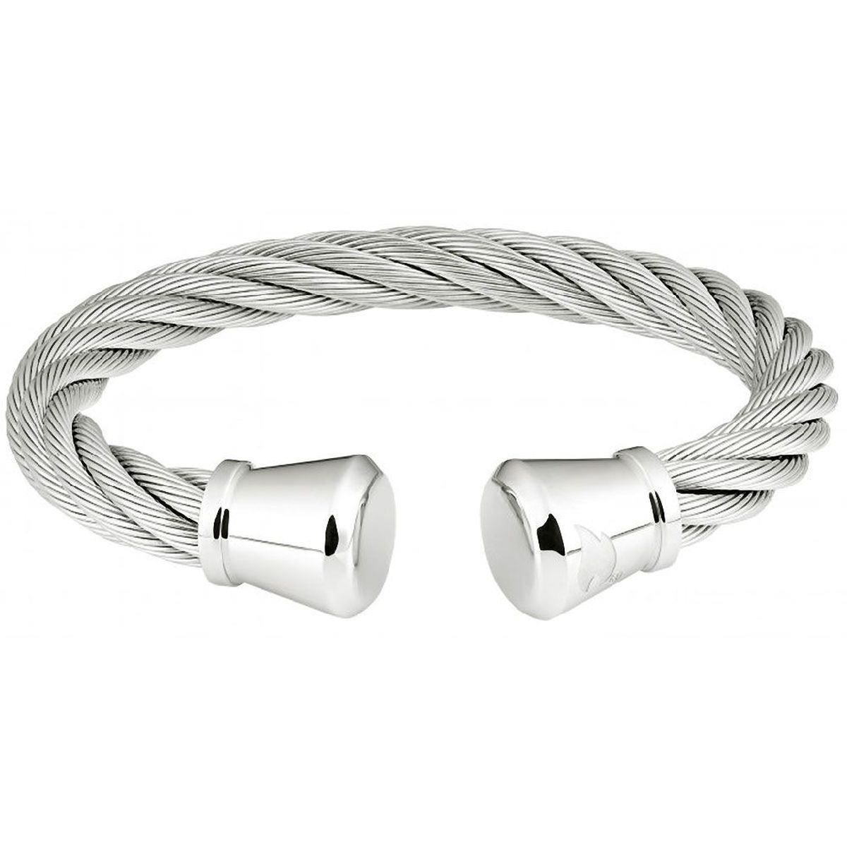 Zippo torque bracelet in twisted stainless steel