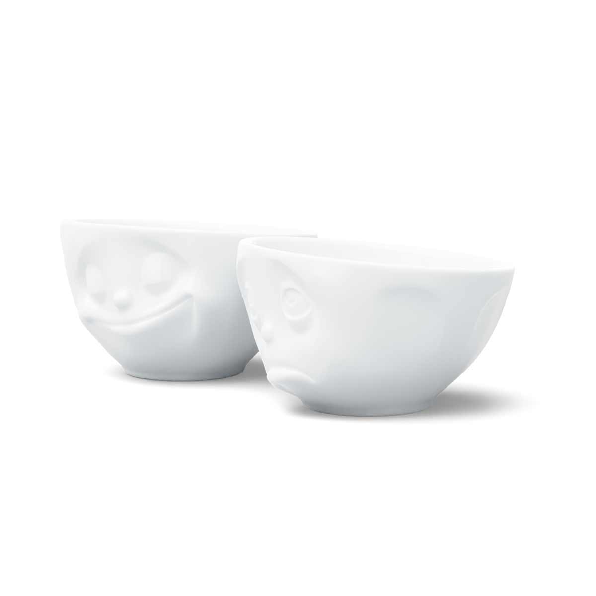 Set of 2 Small Porcelain Bowls by Tassen - Happy and oh please