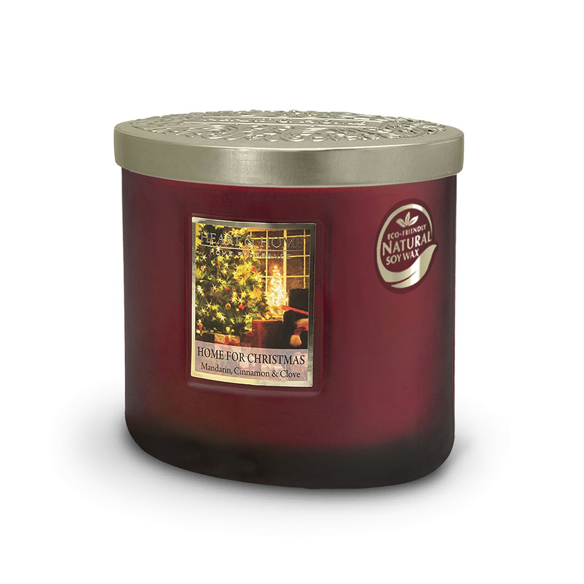 2 Wick Ellipse Candle Heart and Home - Home for Christmas