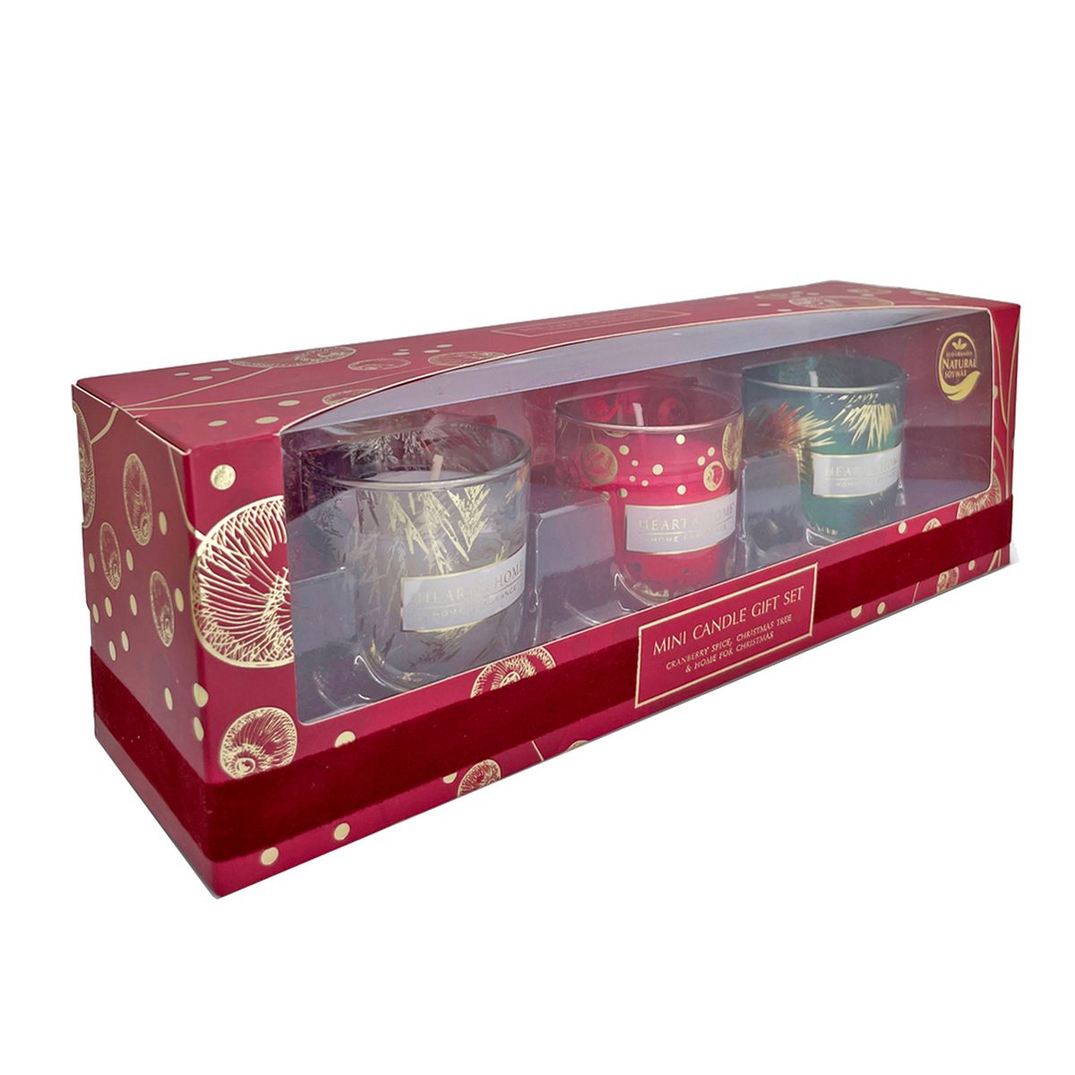 Gift box 3 Votives Heart and Home candles - Christmas