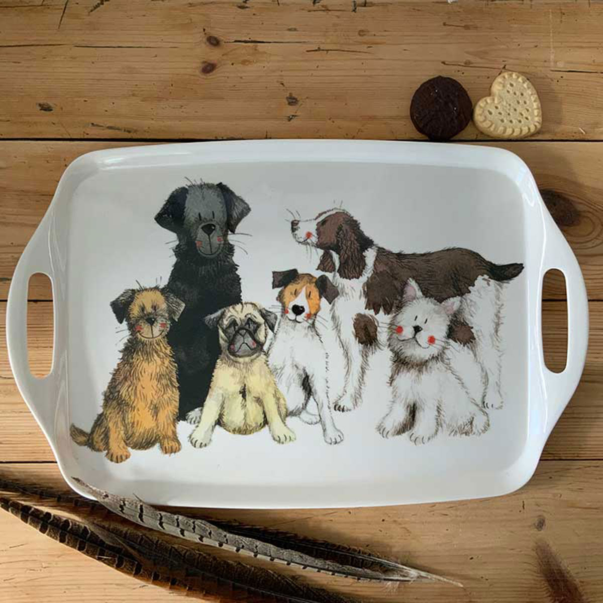 Delightful Dogs melamine tray by Alex Clark
