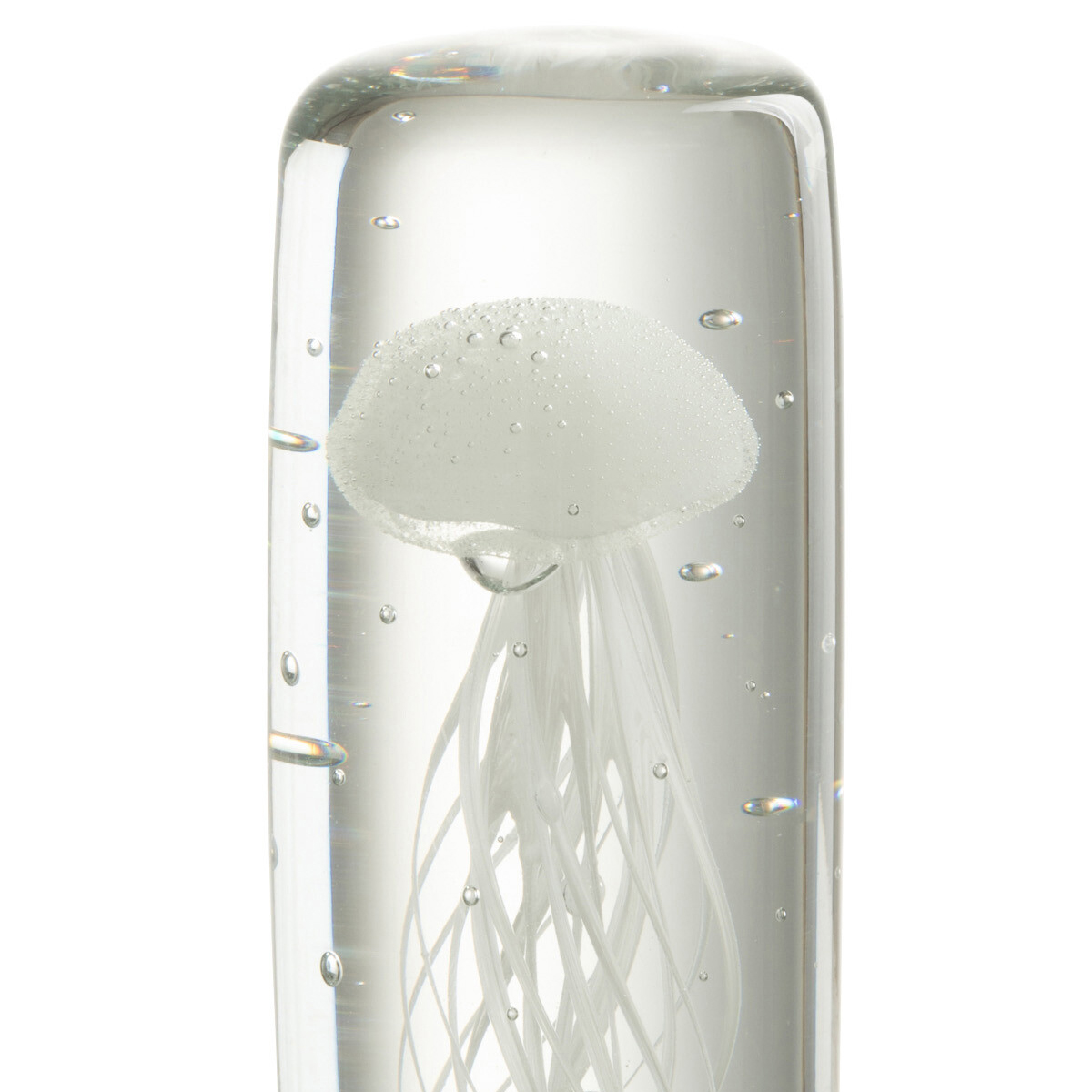 White jellyfish glass paperweight 18.5 cm