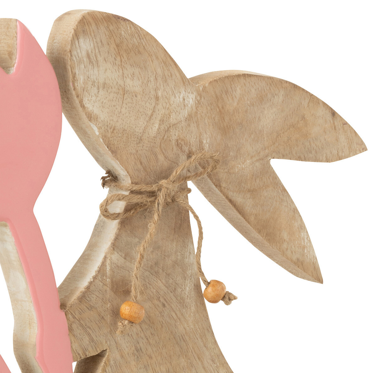 Rabbit and tulip figurine in rosewood