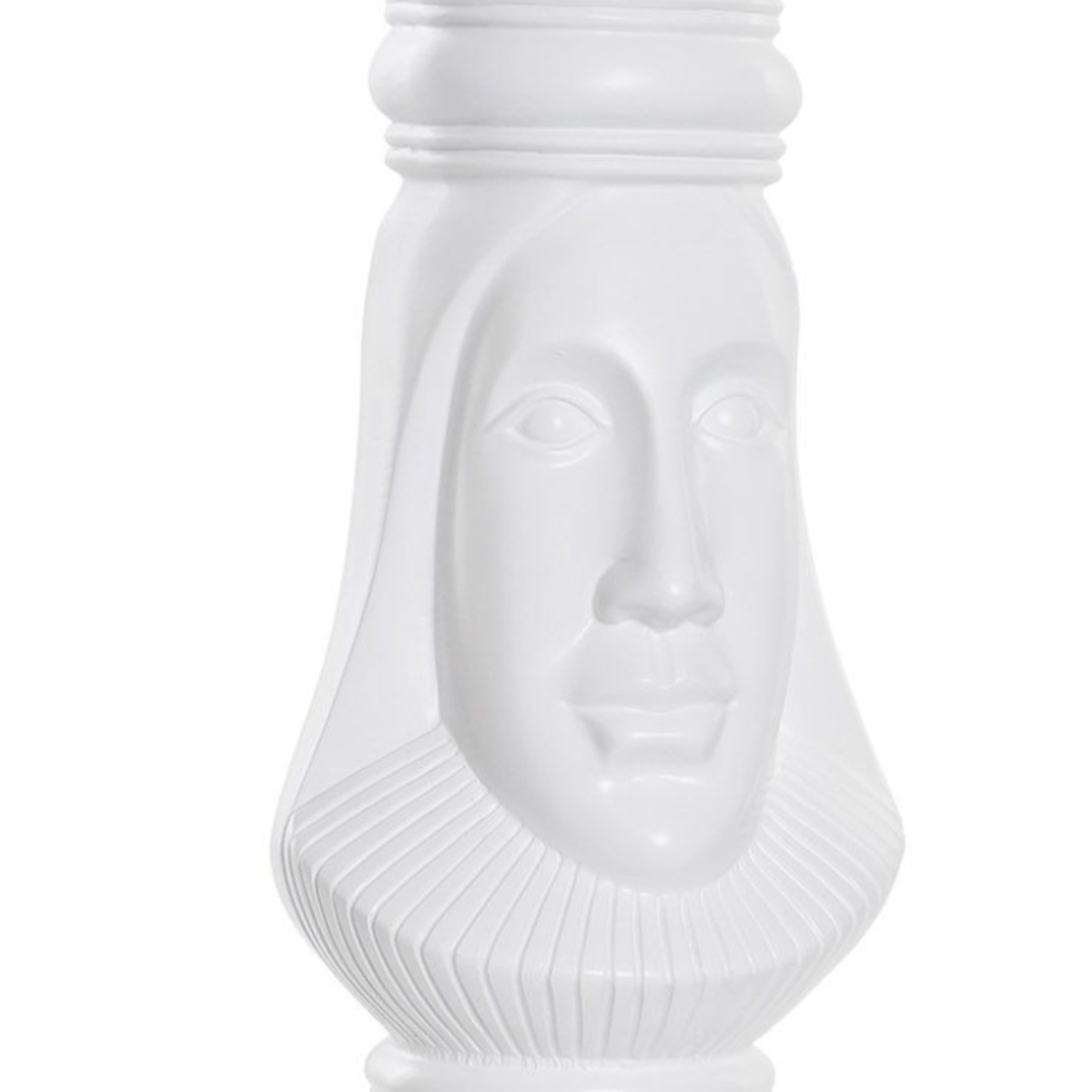 Lady chess piece figurine in white resin 39 cm