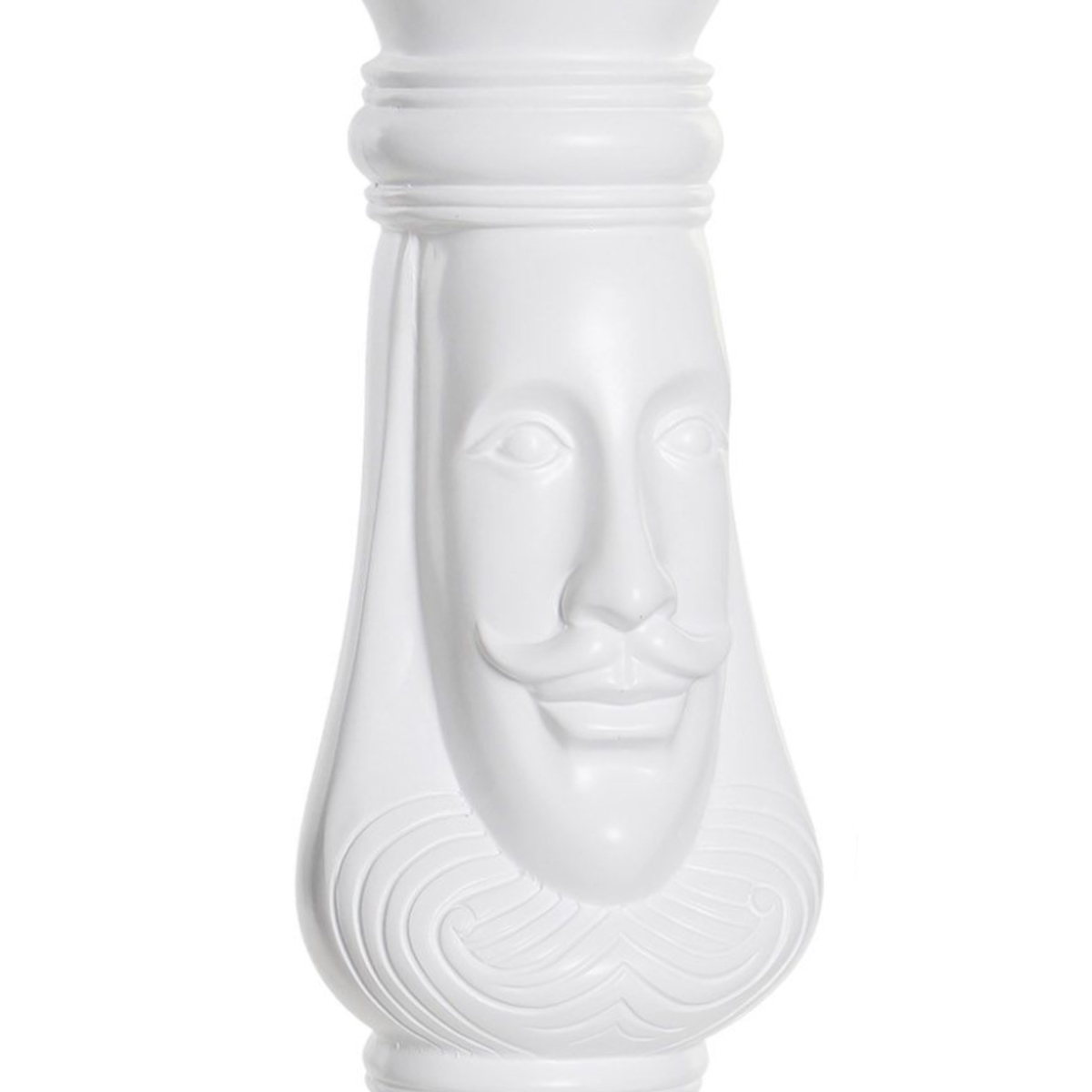 King chess piece figurine in white resin 39 cm