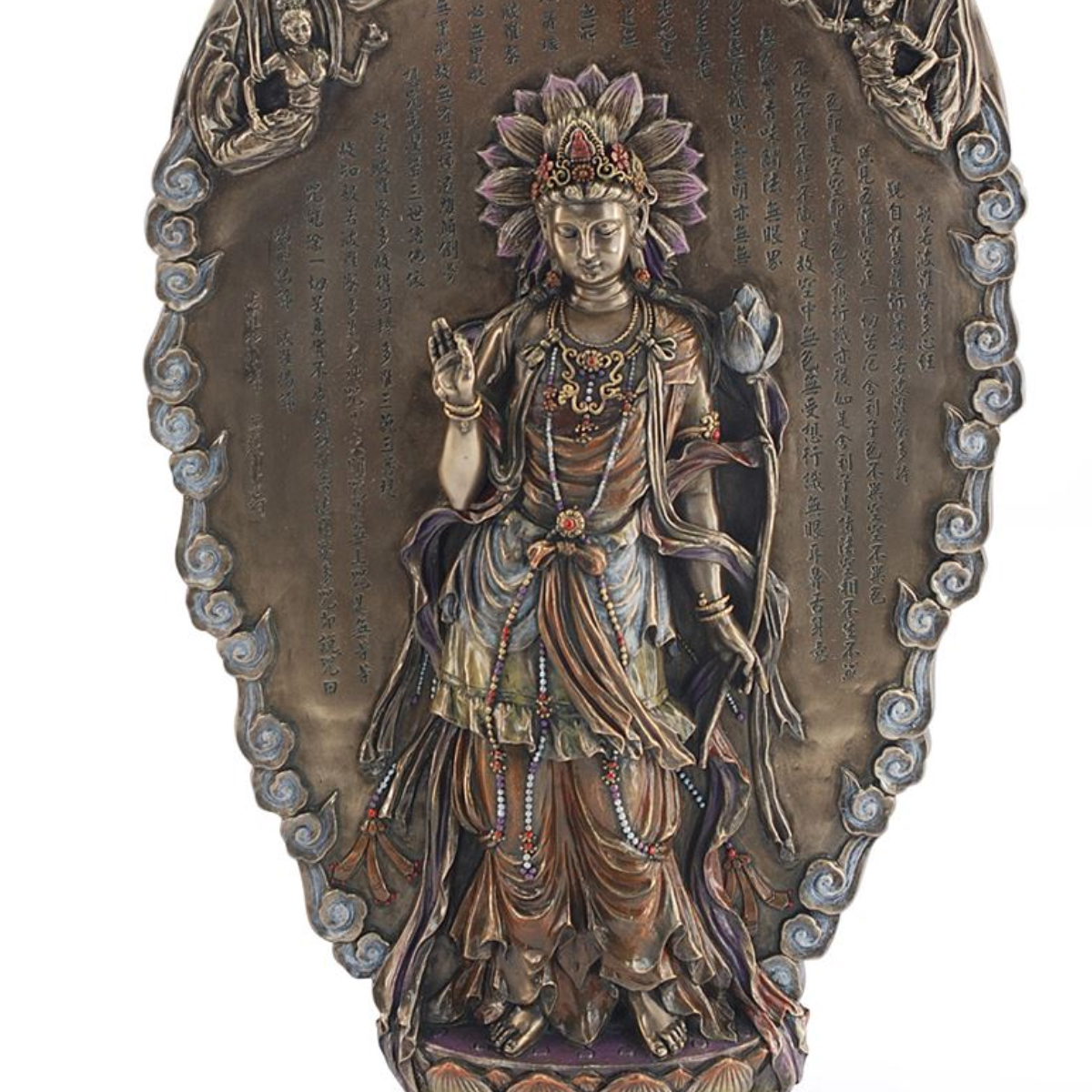 Bronze color guanyin wall decoration