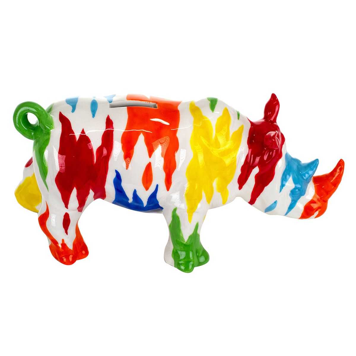 Multicolored Rhinoceros Money Box