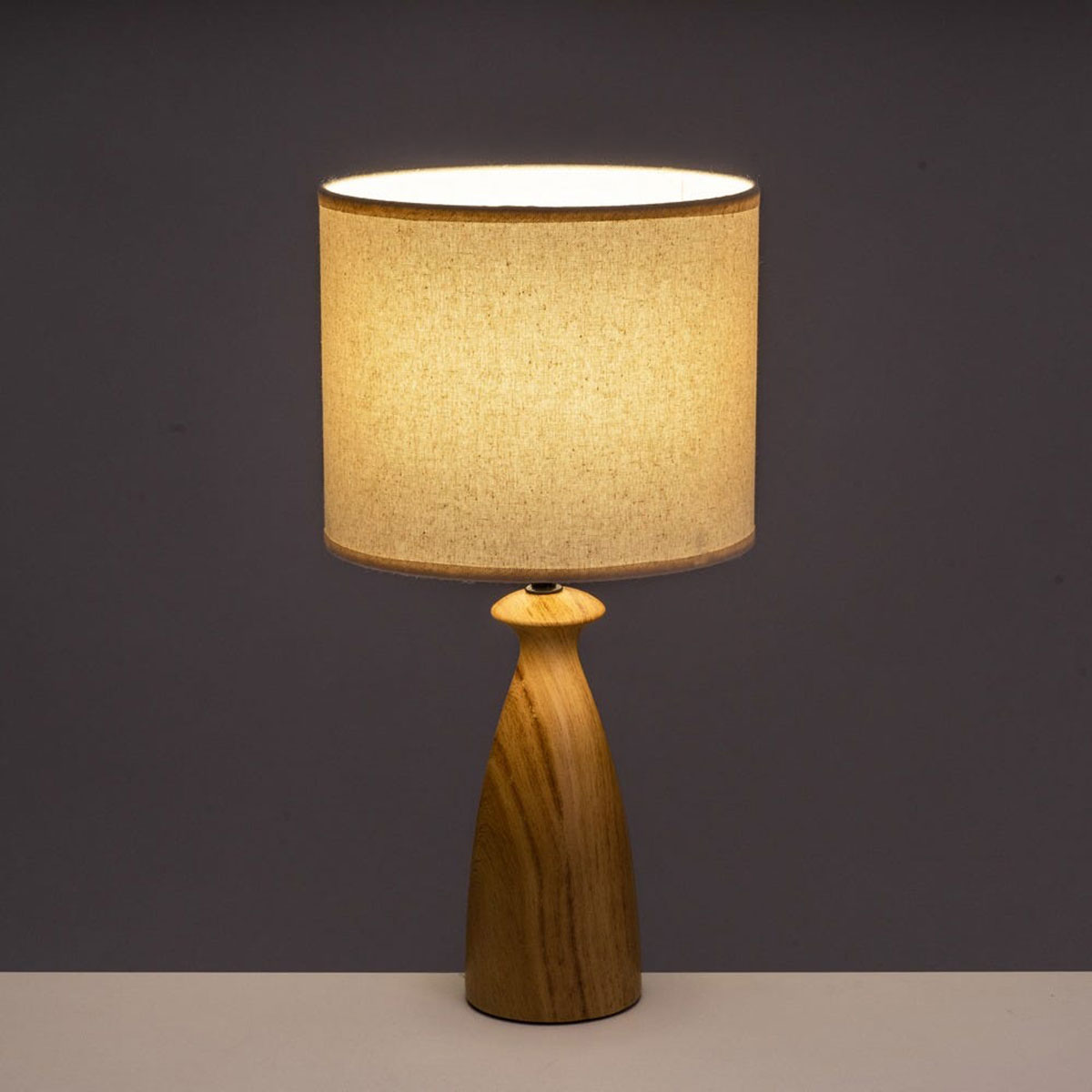 Large Ceramic Wood-look Lamp 43 cm