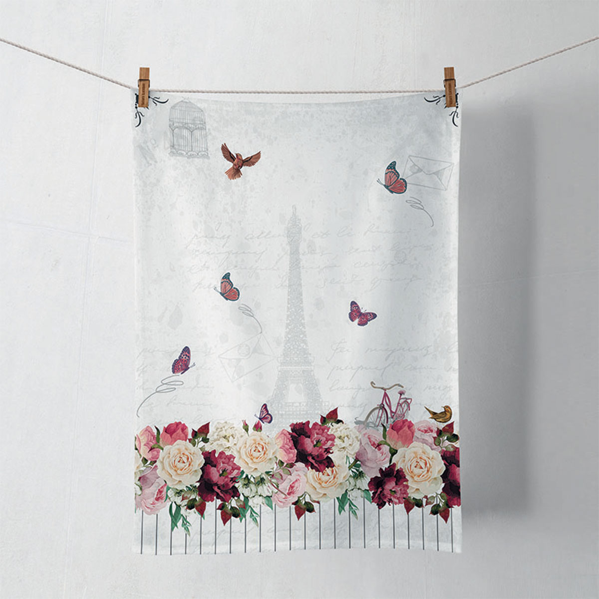 Paris Romantic - Cotton tea towel 50 x 70 cm