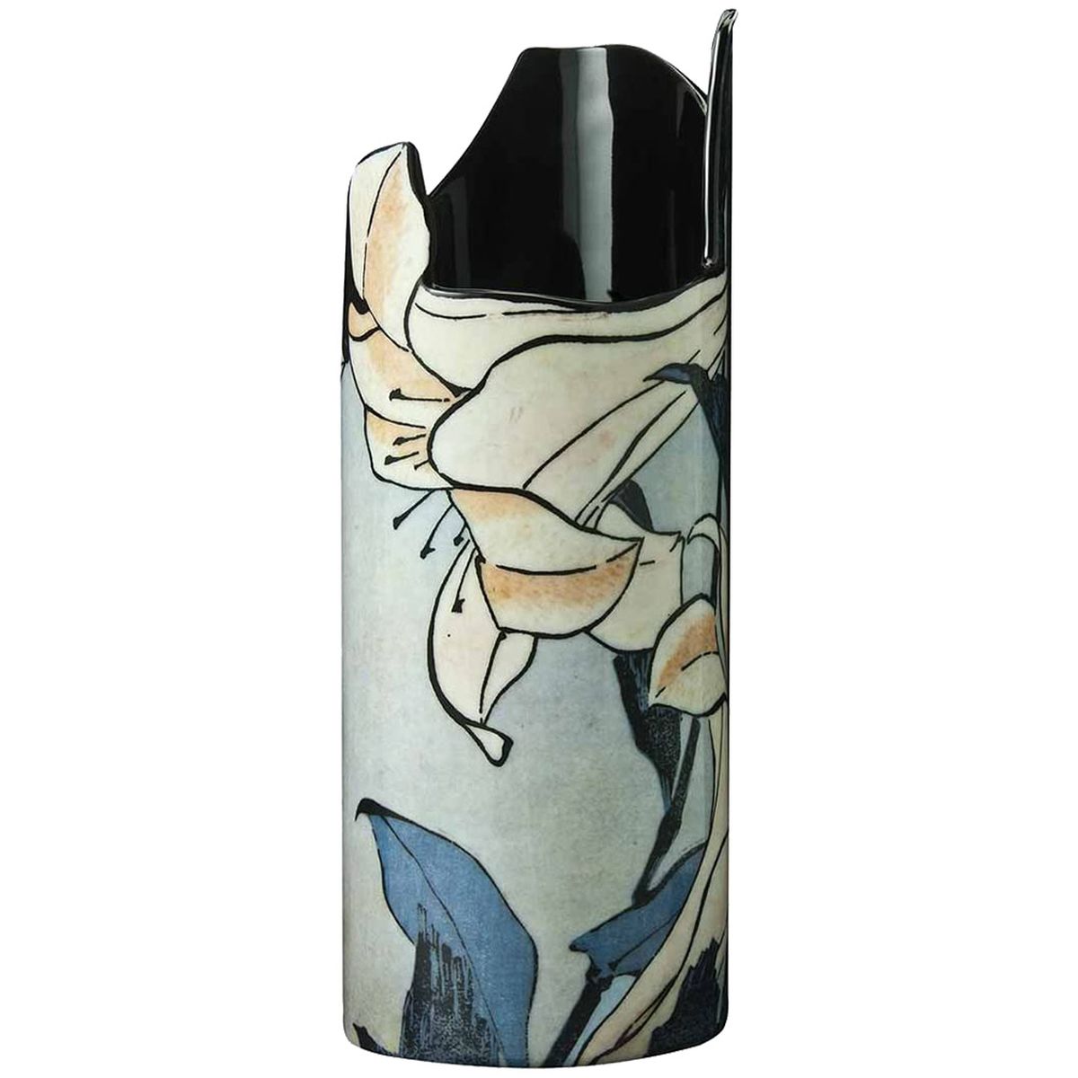 Hokusa silhouette ceramic vase - The lilies