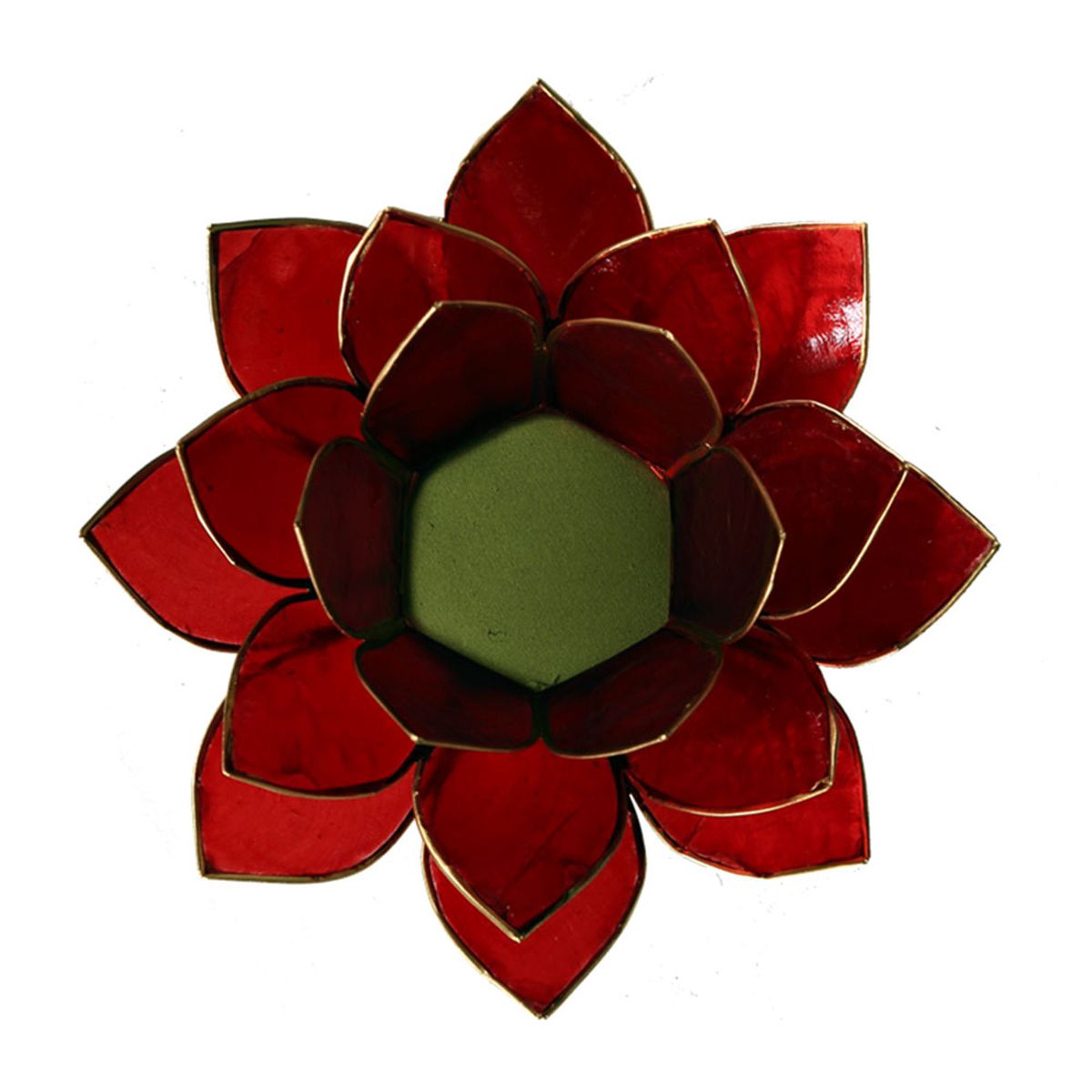 Lotus candleholder chakra 1 Red goldlining
