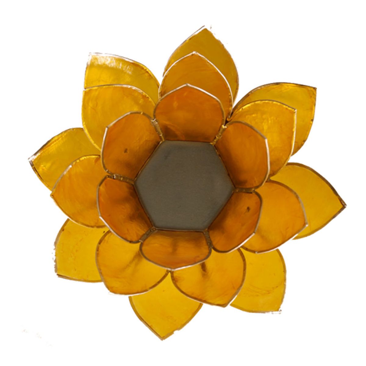 Lotus candleholder chakra 3 yellow silverlining