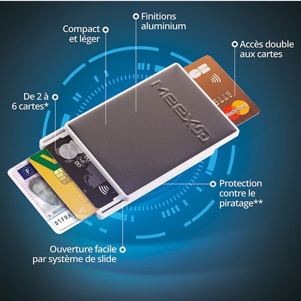 Anti RFID card holder - 6 cards - Silver