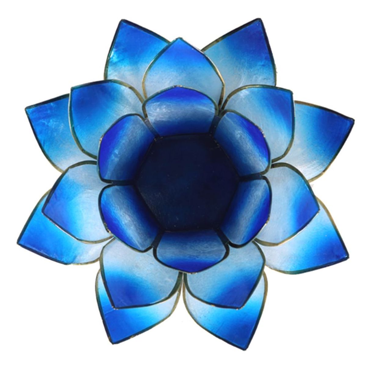 Lotus candleholder Blue goldlining