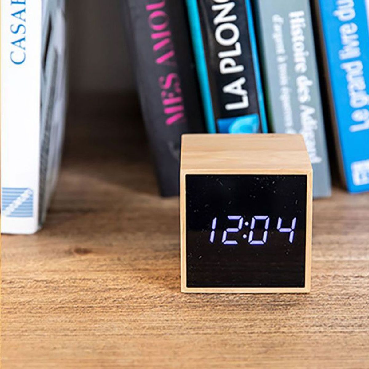 Small Bamboo Led Alarm Clock