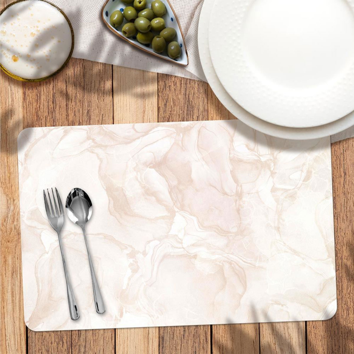 Beige marble look placemat