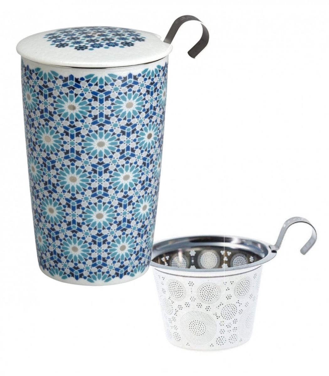 Double-walled porcelain mug with infuser - Andalusia