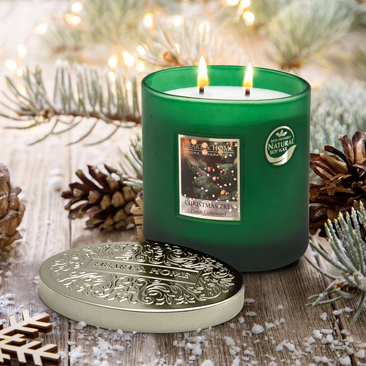 2 Wick Ellipse Candle Heart and Home - Christmas tree