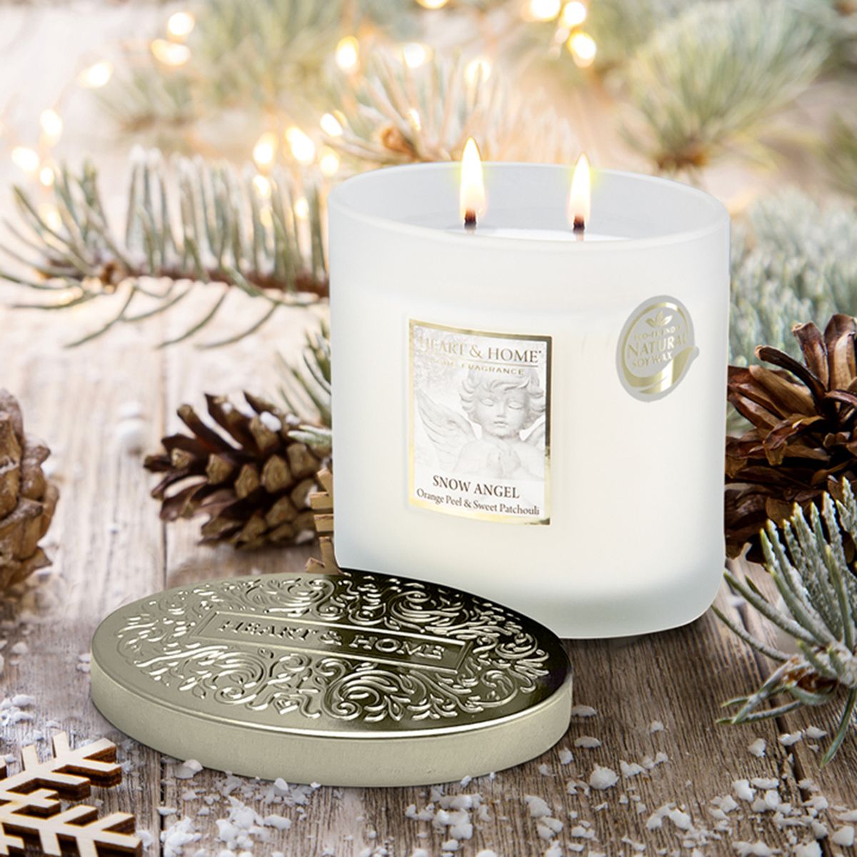 2 Wick Ellipse Candle Heart and Home - Snow Angel