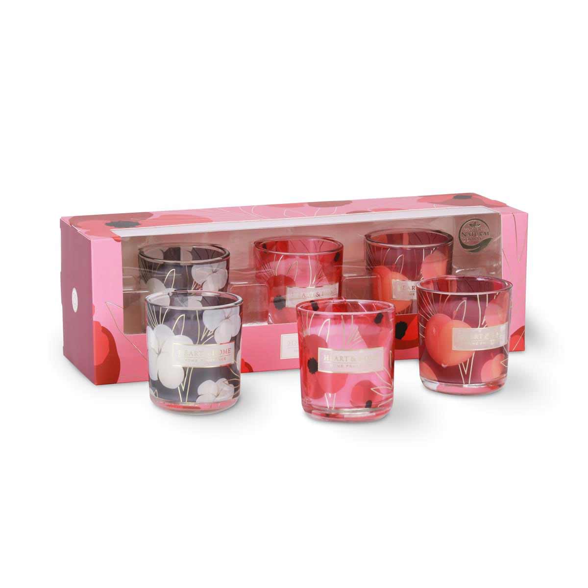 Gift box 3 Votives Heart and Home candles