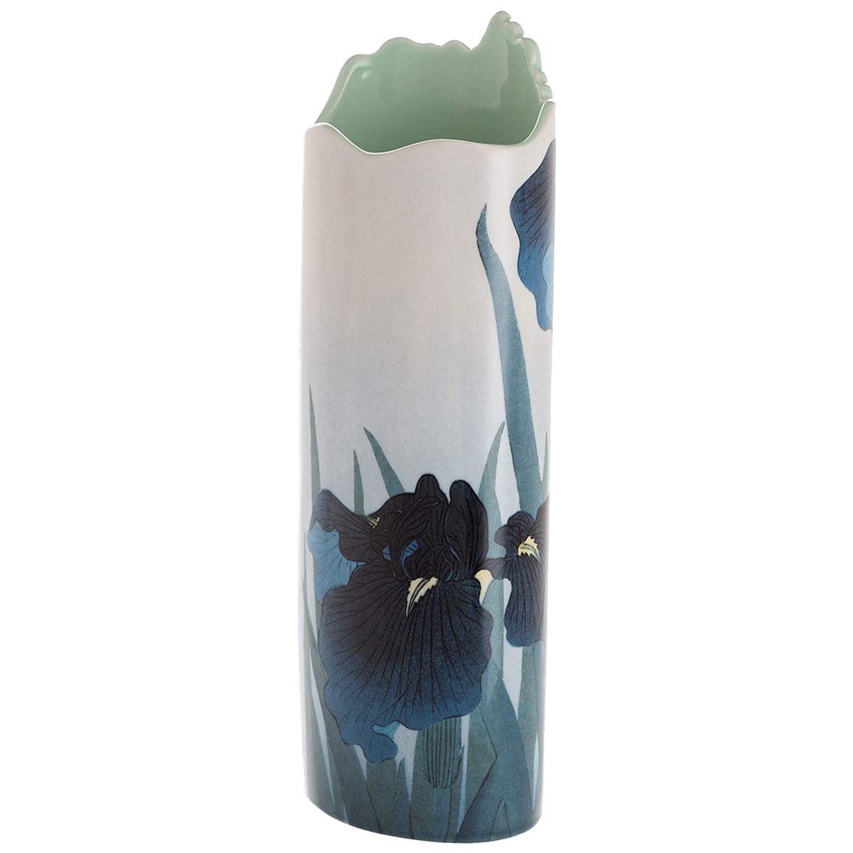 Ohara Koson silhouette ceramic vase - Irises