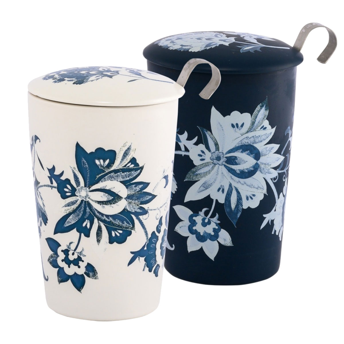 Double-walled porcelain mug with infuser