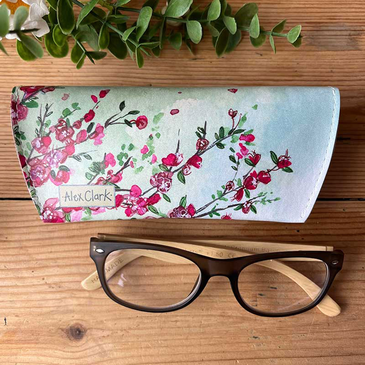 Cats and Flowers Glasses Case by Alex Clark