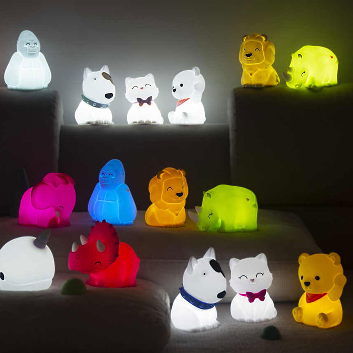 Soft rechargeable silicone night light - Dog