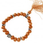 Buddhist Bracelet wooden beads - Orange