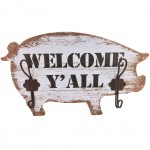 Pig Coat rack wooden 2 supports