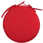 Red Polyester Round Chair Cushion