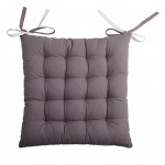 Reversible two-tone chair cushion in cotton - Grey and ecru