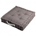 Cotton Floor Cushion Gray and Pearl 45 cm