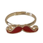 Little Red Moustache Ring