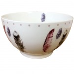 Bowl white ceramic Feathers
