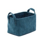 Cozy rectangular corduroy basket