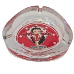 Red Glass Ashtray Betty Boop