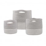 Set of 3 Cotton and Jute Baskets or Planters BANAO