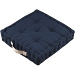 Cotton Floor Cushion Navy blue 43 cm
