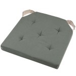 Reversible chair cushion 38 x 38 cm - Blue-green and linen