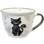 Black cat porcelain bowl