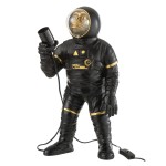 Astronaut monkey lamp in black resin 47 cm