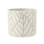 White and gold ceramic pot cover